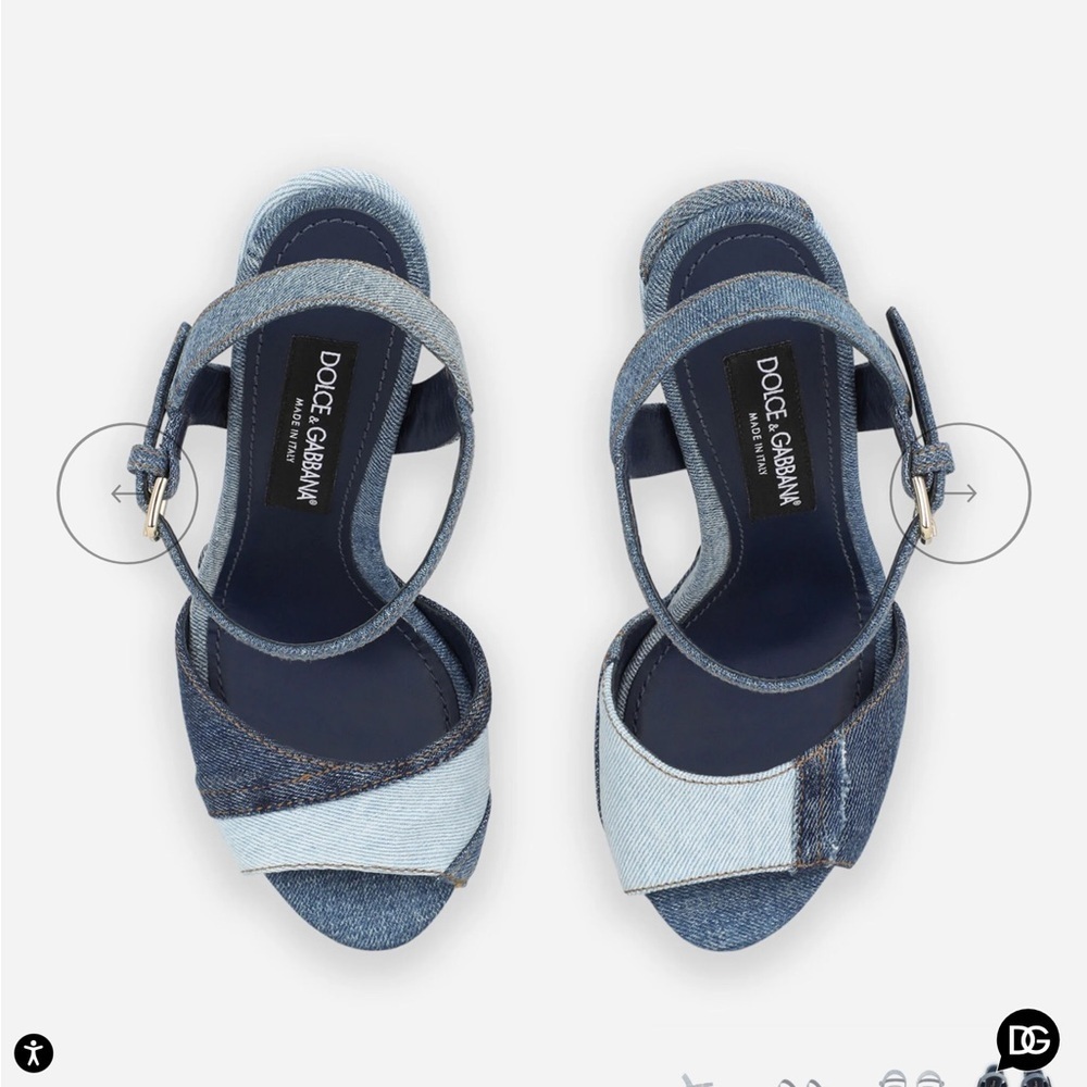Dolce & gabana patchwork Denim Platform Sandals size 38.5 - Picture 5 of 13